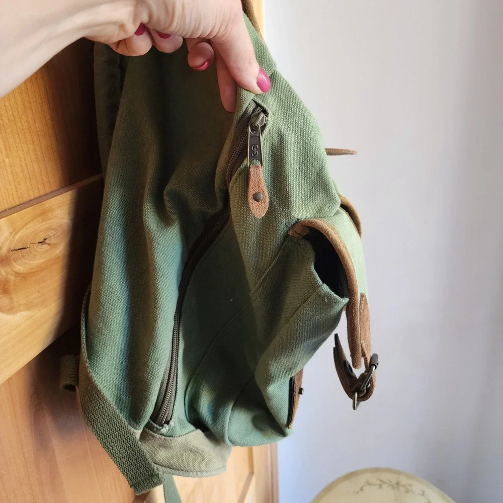 OGIO Green Canvas Backpack Rucksack Vintage Style Utility Gorpcore Hipster
